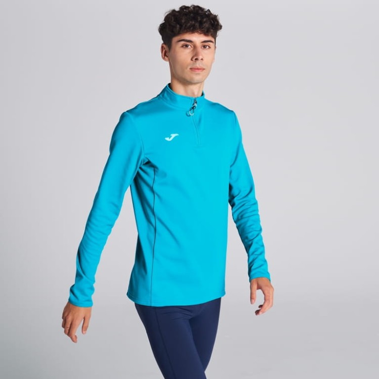 Bluza do biegania RUNNING NIGHT turkus - męska 1.jpg